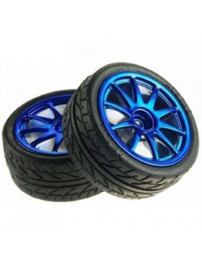 ROUE 65MM BLEU EN CAOUTCHOUC