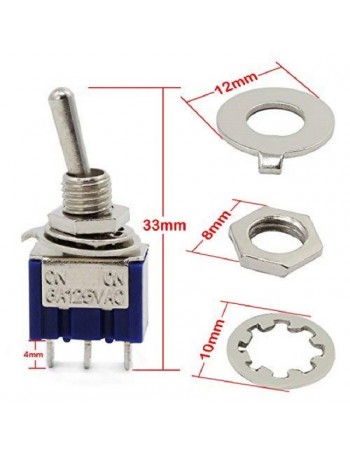 INTERRUPTEUR BASCULE 3P ON ON 5A/3PIN 250VAC